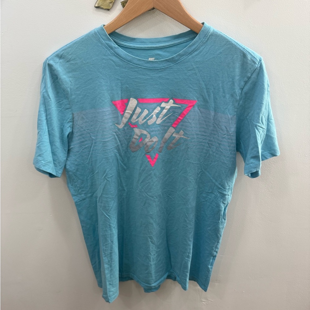Nike Blue Tee with White Logo